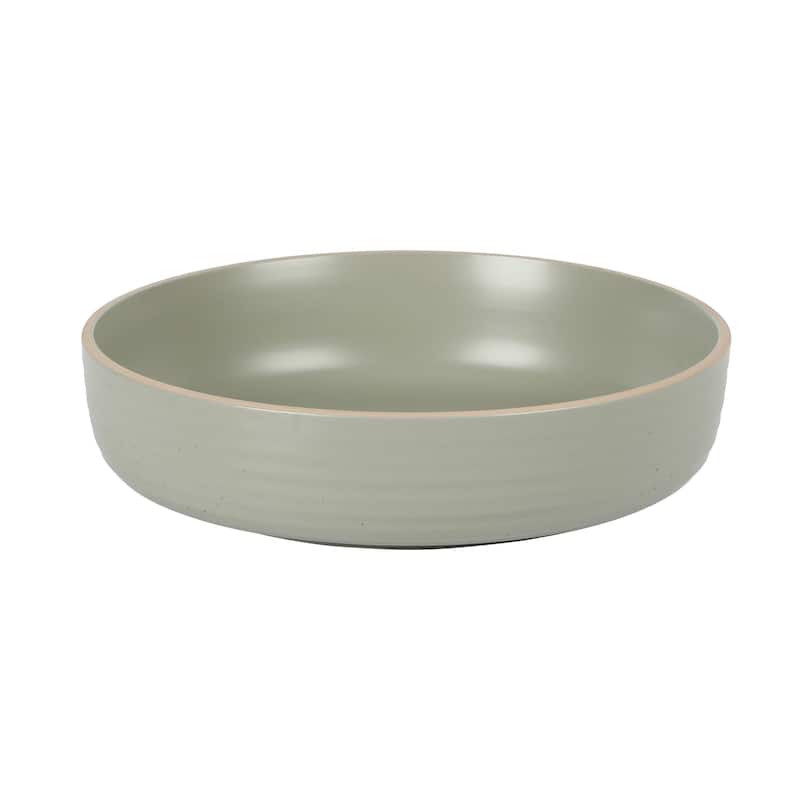 Gibson Home Dinah 16 Piece Double Bowl Stoneware Embossed Speckled Dinnerware Set