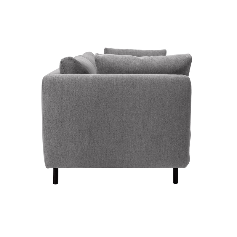 Serenity 79" Fabric or Velvet 3 Seater Cloud Sofa Couch with Black Metal Legs