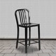 preview thumbnail 1 of 116, 2 Pack 24'' High Metal Indoor-Outdoor Counter Height Stool w/ Vertical Slat Back Black