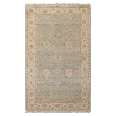 3x5 Mint Hand Knotted Afghan Transitional Oushak Wool Rug - 3' x 5'