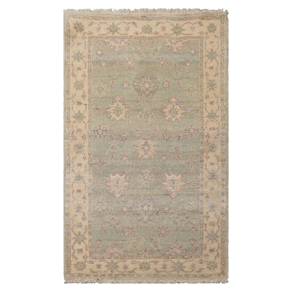 3x5 Mint Hand Knotted Afghan Transitional Oushak Wool Rug - 3' x 5'