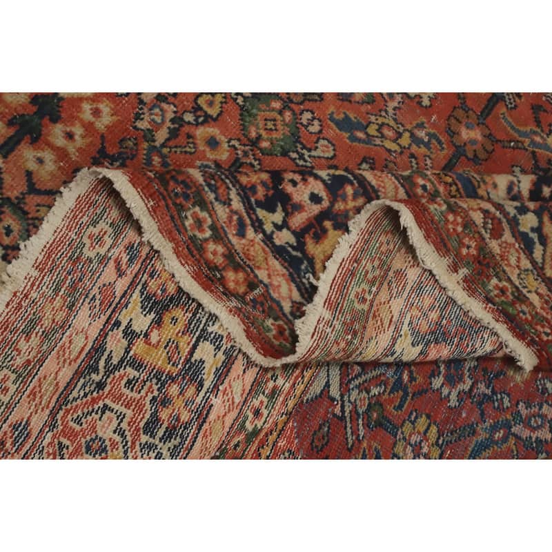Hand Knotted Oriental 100% Wool Carpet Traditional Floral Oranges & Rust Mahal Area Rug - 11' 10'' X 7' 10''