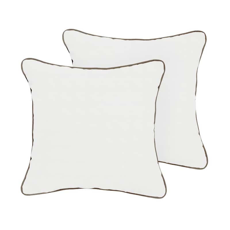 Sunbrella Canvas Natural/ Canvas Taupe Indoor/ Outdoor Pillow (Set of 2)