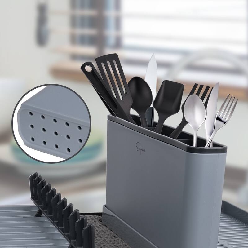 Outdoor Camping Gear Countertop Dish Rack Set with Sponge Drying Mat
