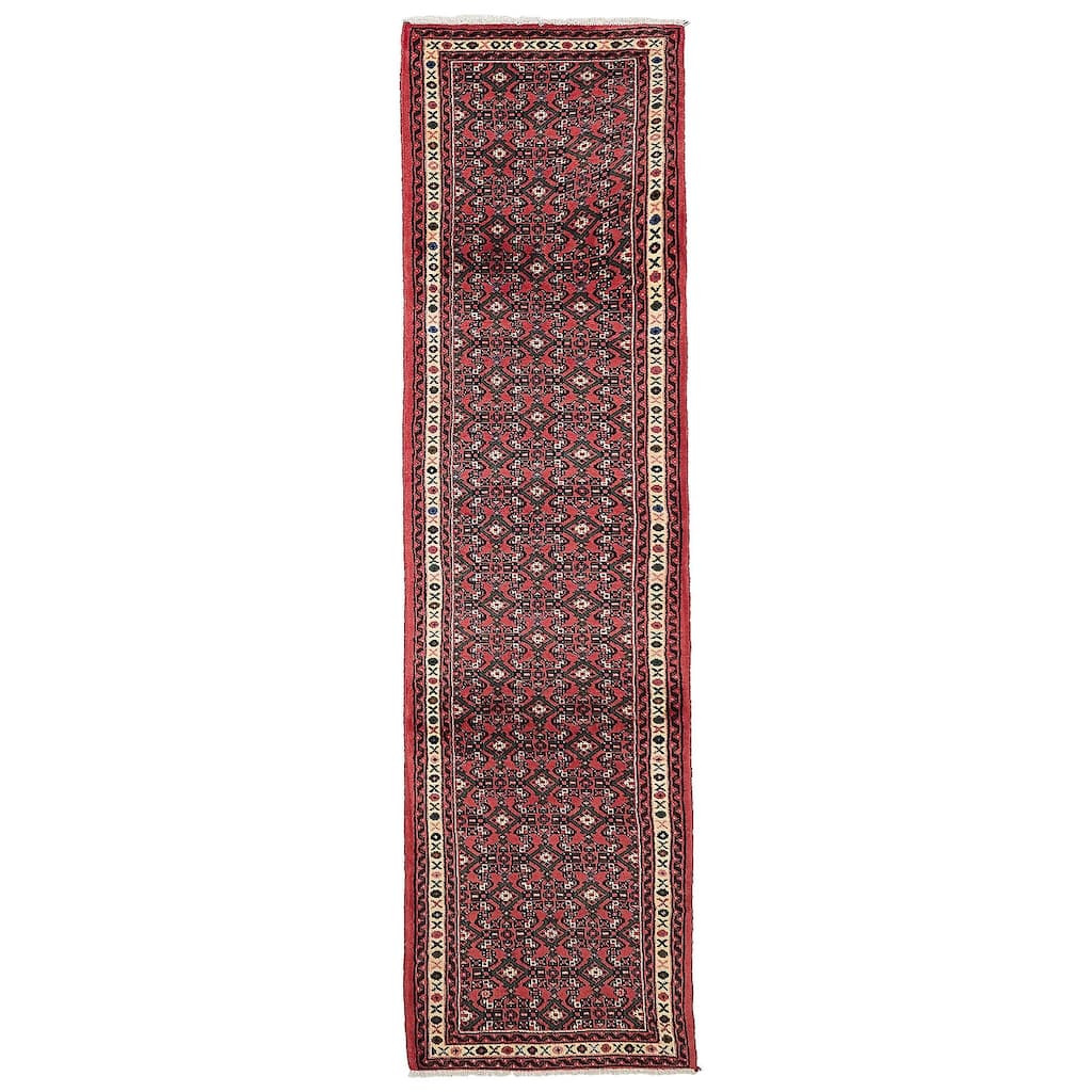 ECARPETGALLERY Hand-knotted Andelz Red Wool Rug - 2'6 x 9'5