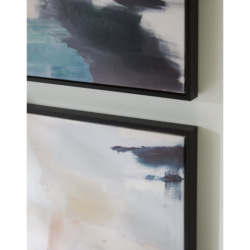 Signature Design by Ashley Caldish Blue/White Wall Art (Set of 2)