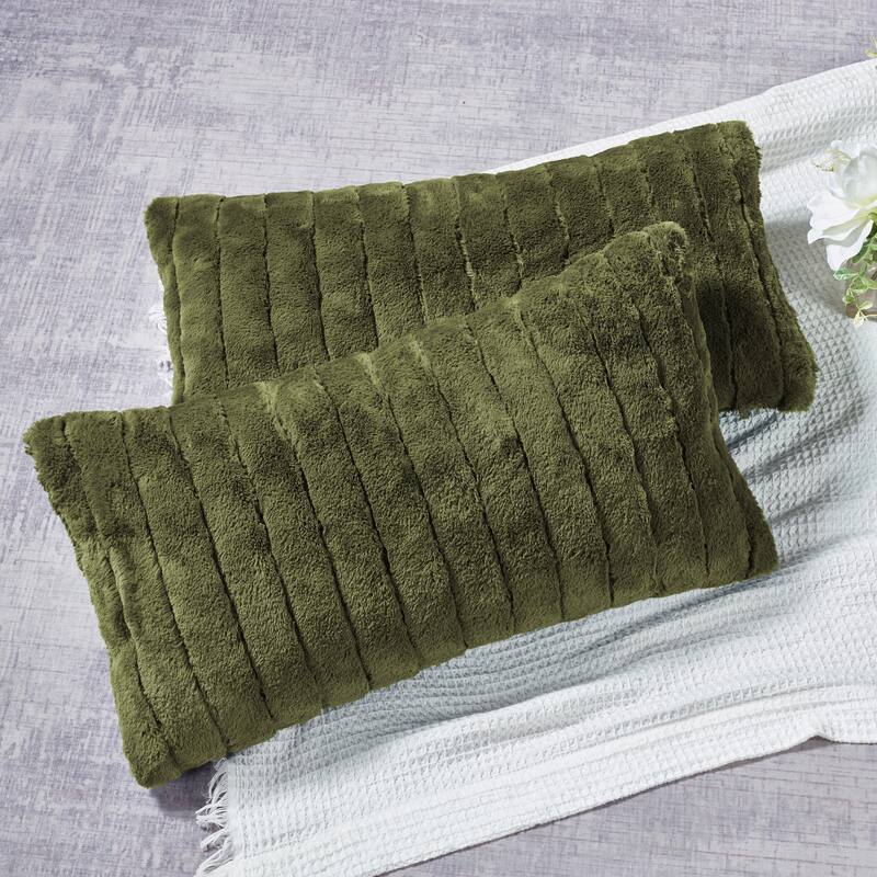 Serenta SuperMink Solid Color Throw Pillow Shell Cushion Cover Set