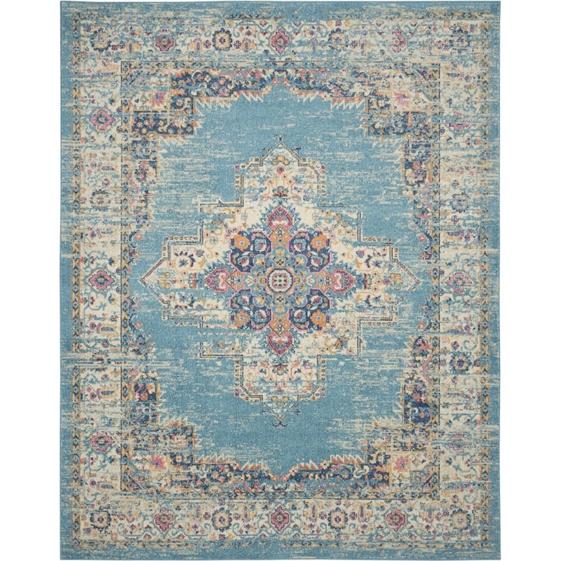 Rovu Power Loomed Floral Area Rug By HomeRoots - 9' x 12'