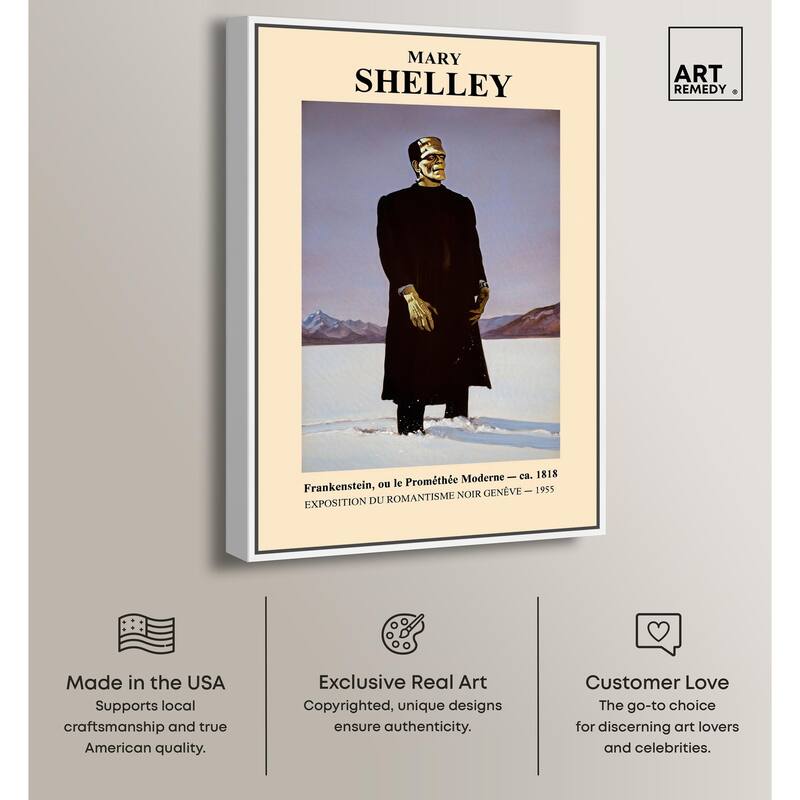 Mary Shelley's Monster Canvas by Art Remedy