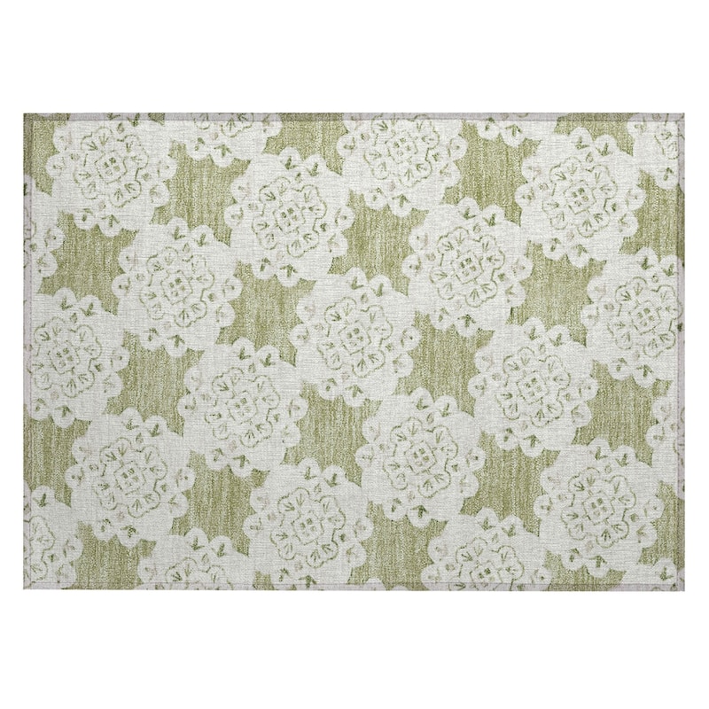 Machine Washable Indoor/ Outdoor Global Motif Chantille Rug