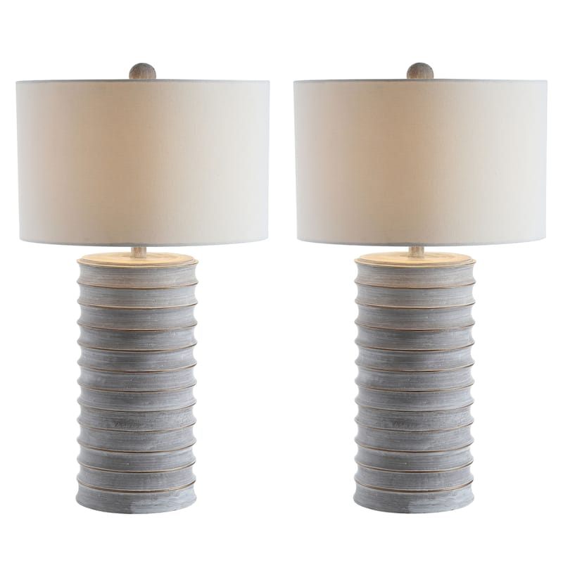 SAFAVIEH Lighting Melina Grey LED Table Lamps (Set of 2) - 16"W x 16"D x 29"H