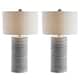 SAFAVIEH Lighting Melina Grey LED Table Lamps (Set of 2) - 16"x16"x28.5"