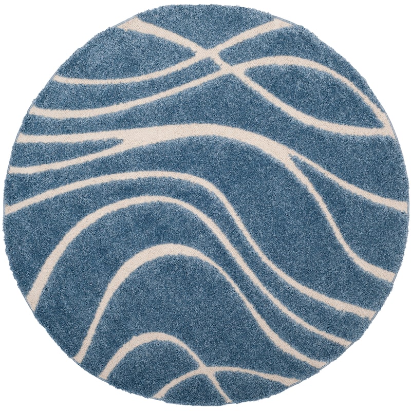 SAFAVIEH Florida Shag Sigtraud Abstract Waves 1.2-inch Thick Rug