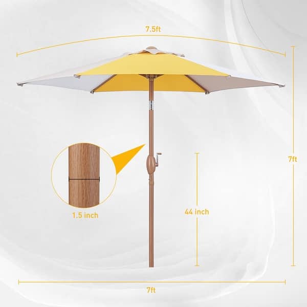 dimension image slide 6 of 17, Autlaycil 7.5FT Patio Umbrella with Tilt and Crank