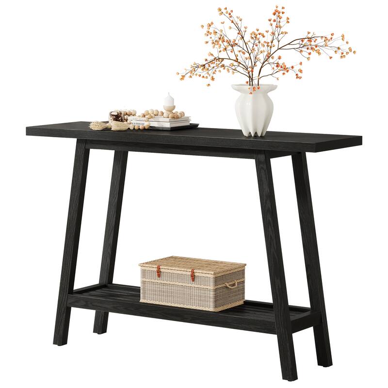 Solid Wood Console Table, Entryway Table with Storage Shelf, Couch Behind Sofa Table Hallway Foyer Accent Table