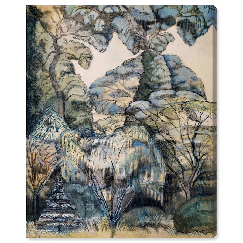 Trees in Bird Garden 1913 Canvas by Art Remedy, Gallery Wrapped - 16" x 20"