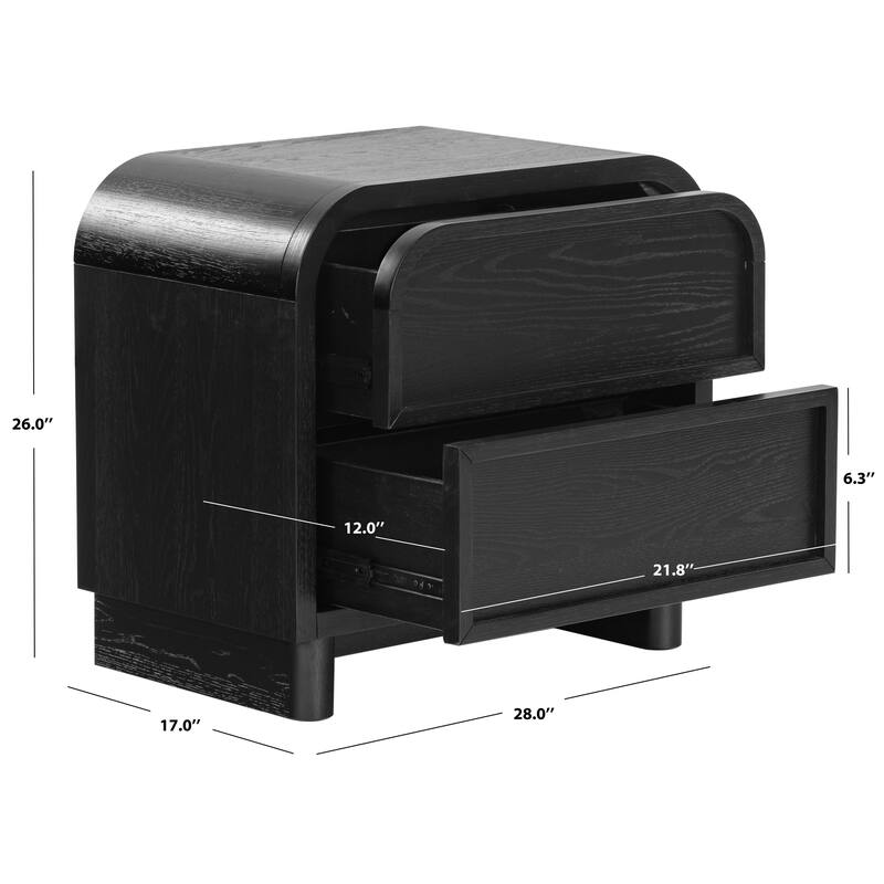 SAFAVIEH Couture Dinah 2 Drawer Wood Nightstand