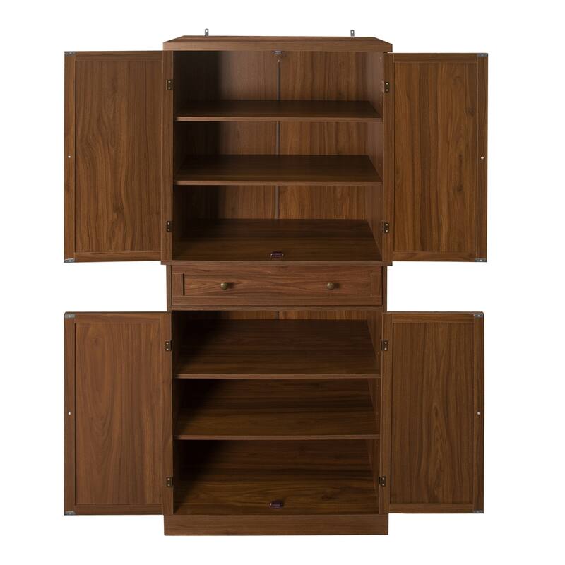 4 Door Storage Cabinet with 1 Drawer, with 4 Adjustable Inner Shelves