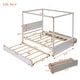 preview thumbnail 15 of 13, Merax Full Size Canopy Bed with Trundle Bed and two Drawers
