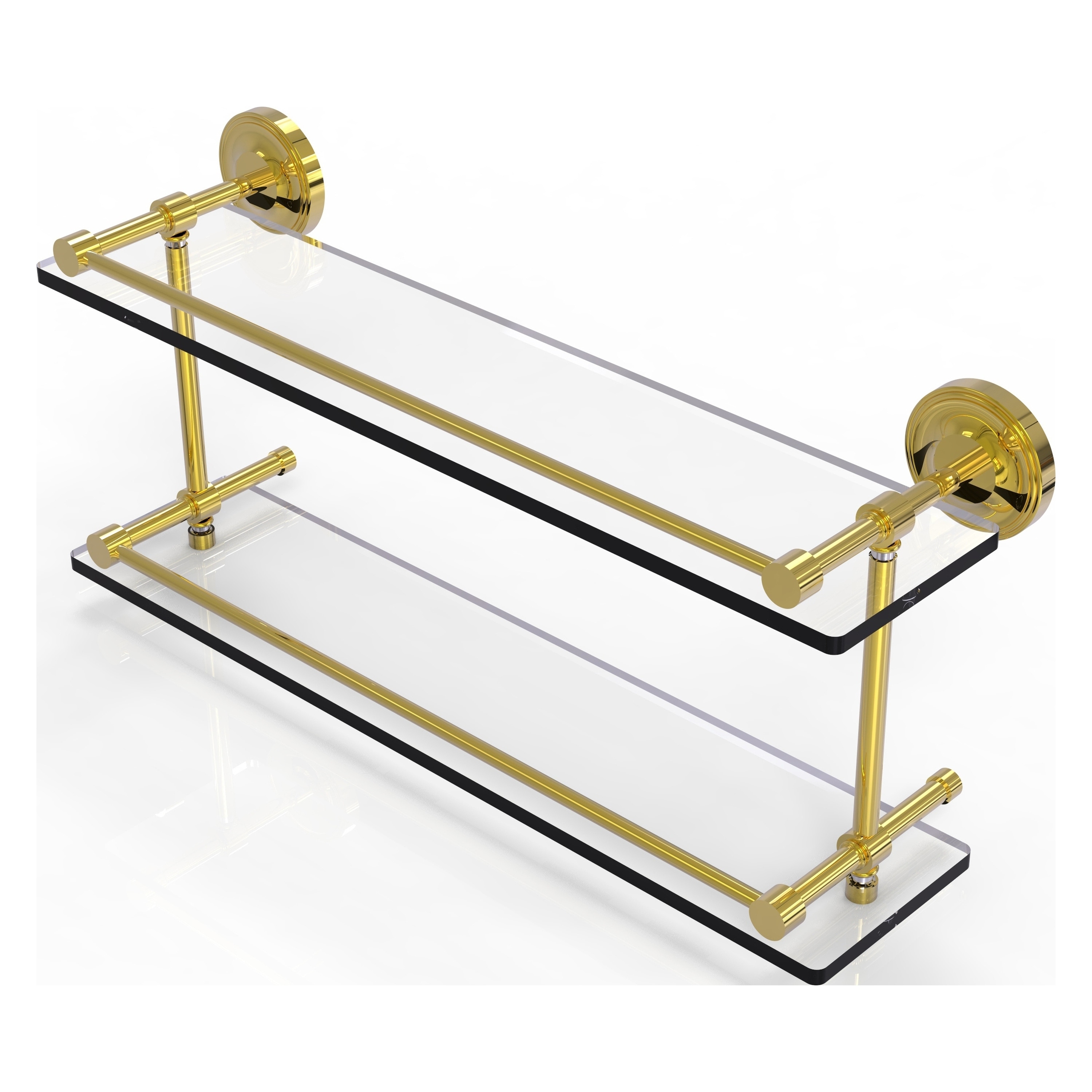 Allied Brass Prestige Regal 22 Inch Double Glass Shelf with Gallery Rail  On Sale Bed Bath  Beyond 10391626