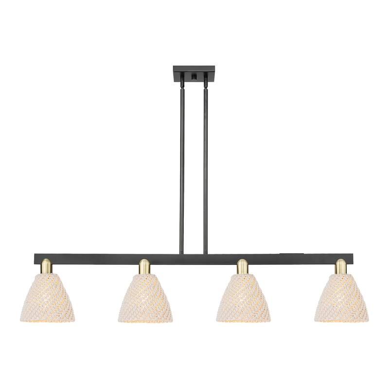 Innovations Lighting 716-4I-10-48 Natural Ballston Dome Linear Natural - Black Antique Brass / Natural