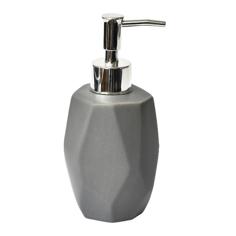 Diamond Bathroom Accessory Set 4-Pieces Gray - Lotion Dispenser Only