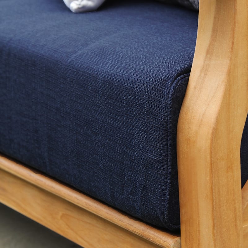 Cambridge Casual Lowell Teak Patio Sofa with Cushion