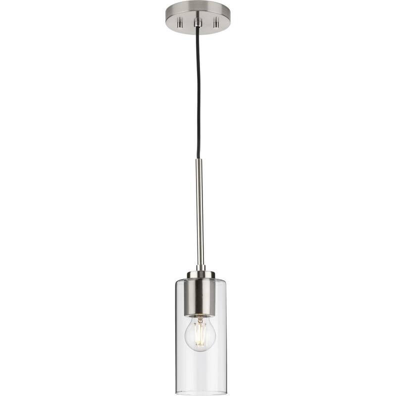 Cofield Collection One-Light Brushed Nickel Transitional Pendant - 4 in x 4 in x 9.75 in