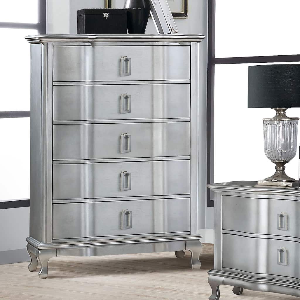 Silver Orchid Arlen Traditional Silver 5-drawer Chest