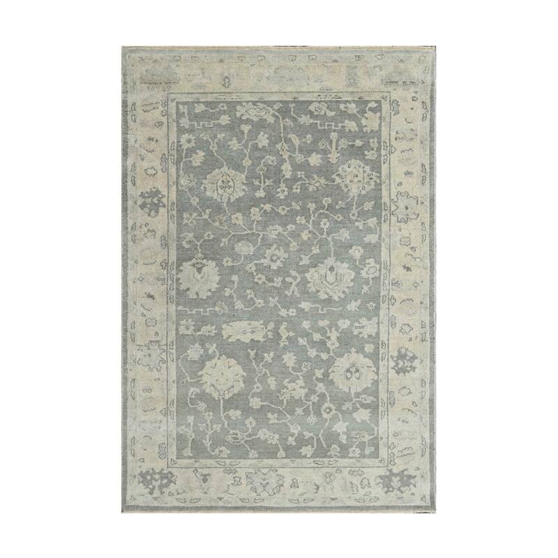 LoomBloom Multi Size Hand Knotted Turkish Oushak Gray Wool Area Rug