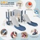preview thumbnail 29 of 43, 7 in 1 Toddler Slide Playset, Kids Climbers Playground with Double Slides, Arch Tunnel, Ring Toss and Basketball Hoop