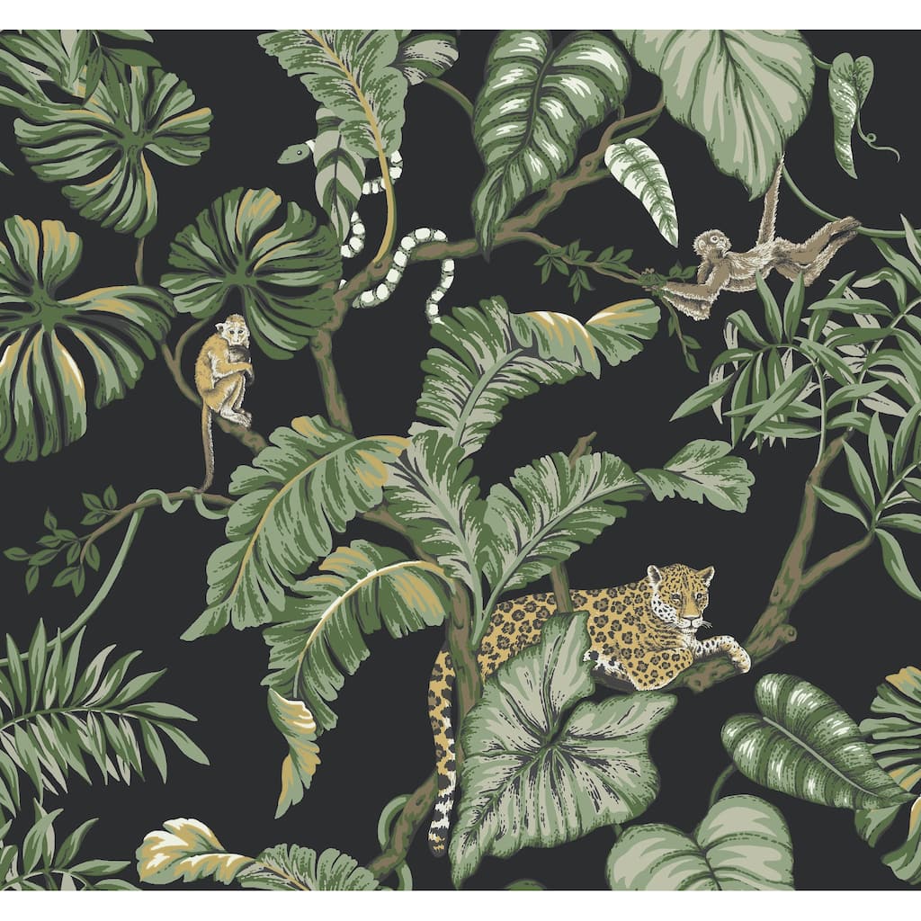 Ronald Redding Jungle Cat Black Wallpaper