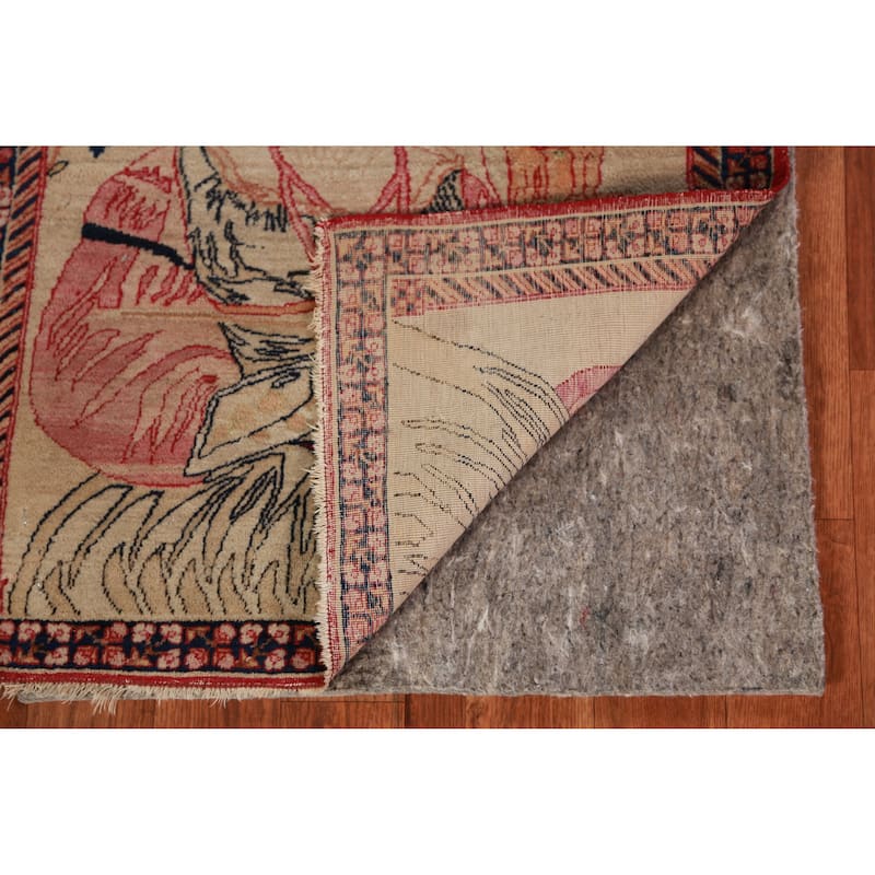 Antique Vegetable Dye Kerman Ravar Persian Rug Handmade Wool Carpet - 1'11" x 2'6"