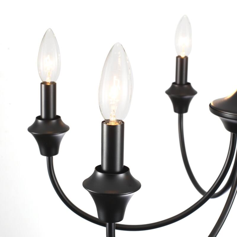 6-Light Modern Chandelier , Farmhouse Candle Chandelier for Dining Room Living Room Bedroom Kitchen - W24.4"x H15.55"