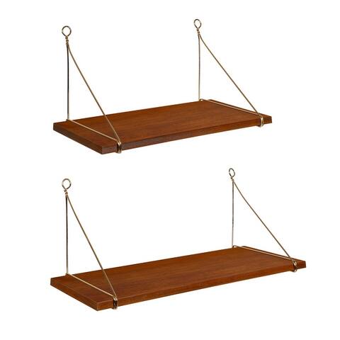 Kate and Laurel Vista Wood and Metal Wall Shelves - 2 Piece