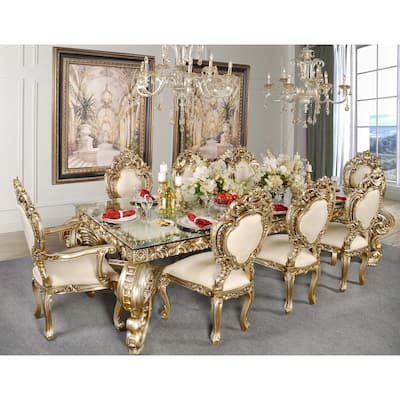 Platine Rococo Dining Table Set of 9 (KIT)