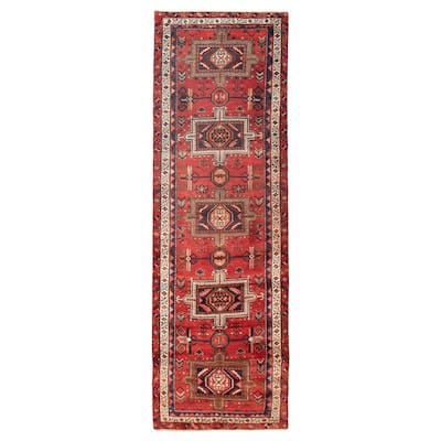 ECARPETGALLERY Hand-knotted Konya Anatolian Red Wool Rug - 3'5 x 10'7