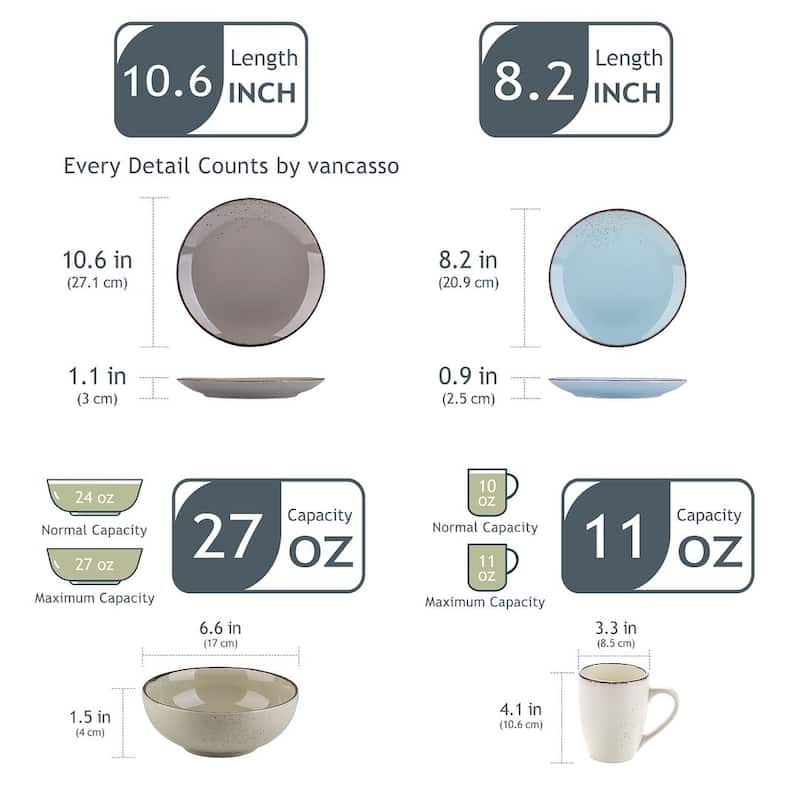 vancasso Casual 32-piece Stoneware Dinnerware Set (Service for 8)