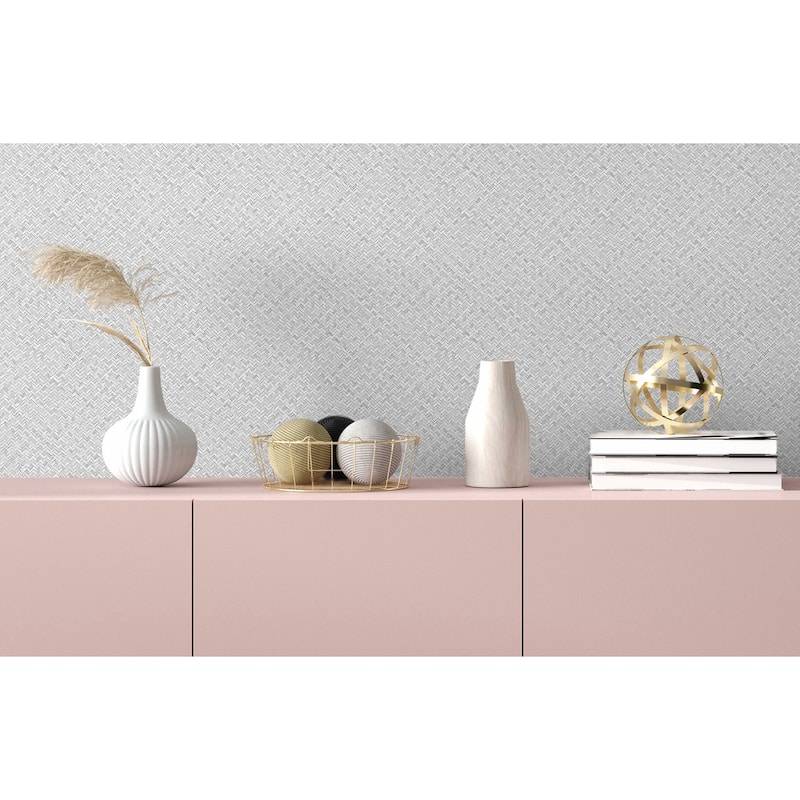 Galerie Wallcoverings Flora Herringbone Weave Vinyl on Non-woven Matte Wallpaper Roll