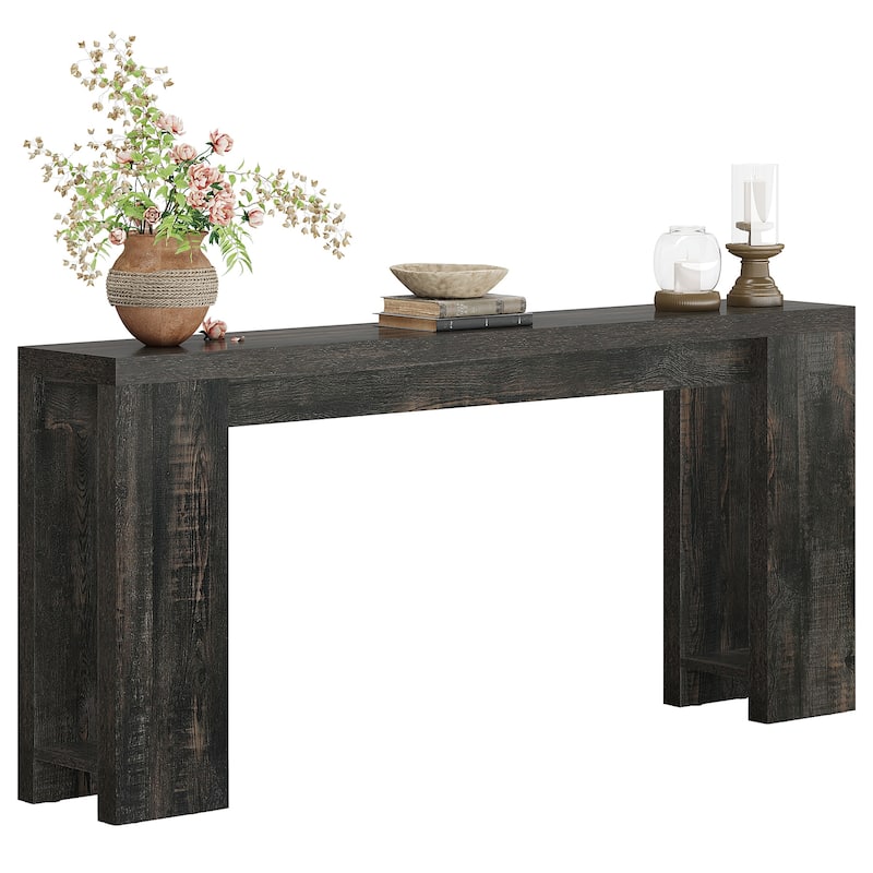 70.9" Long Console Sofa Table for Entryway Living Room - 11.81"D x 70.9"W x 33.5"H - Black