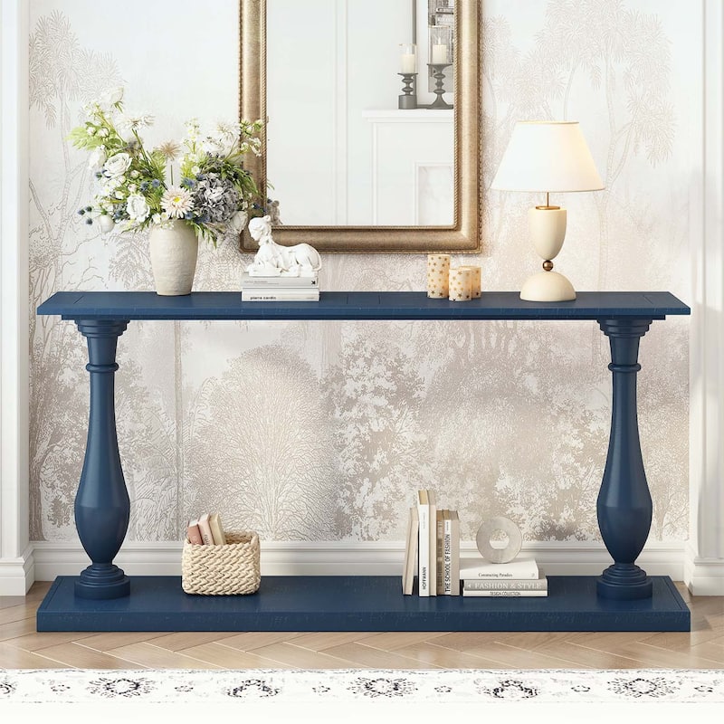Vintage Console Table with Elegance Vase-Leg Design