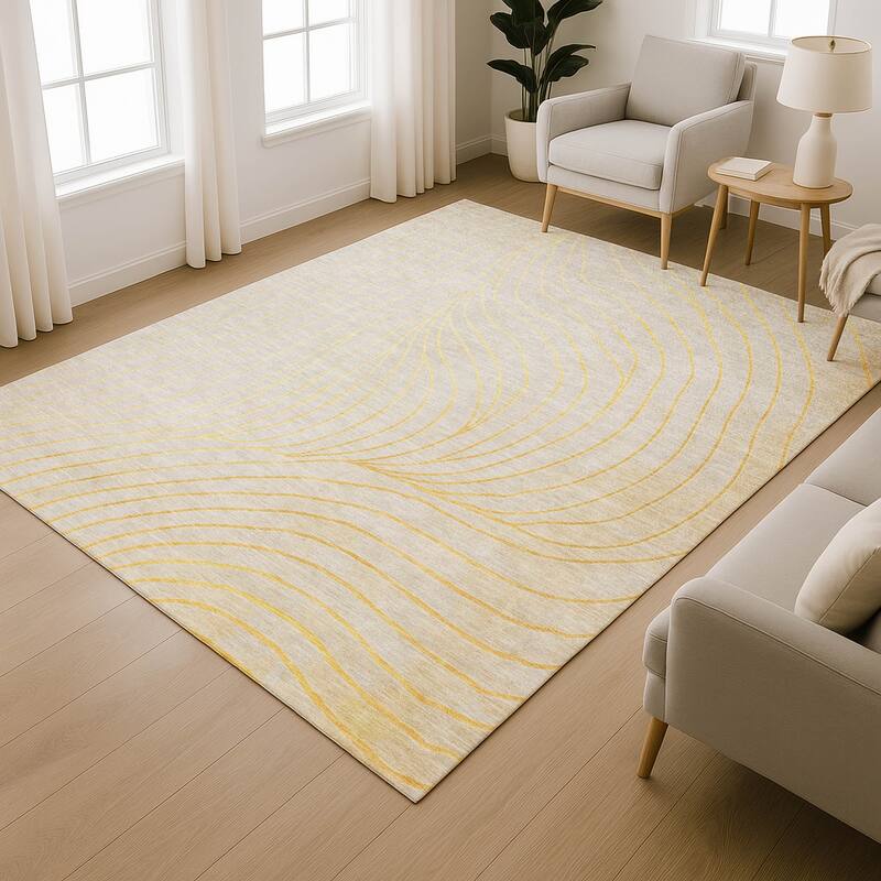 Premium Washable Super Soft Modern Wave Mayfield Rug
