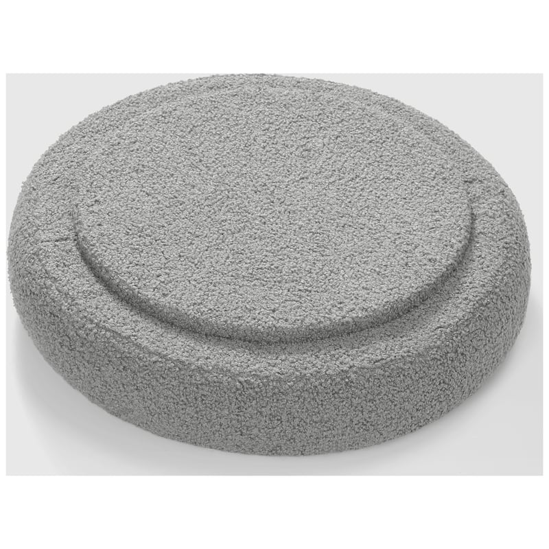 Bayville 16" Tall Sherpa Round Ottoman With Storage
