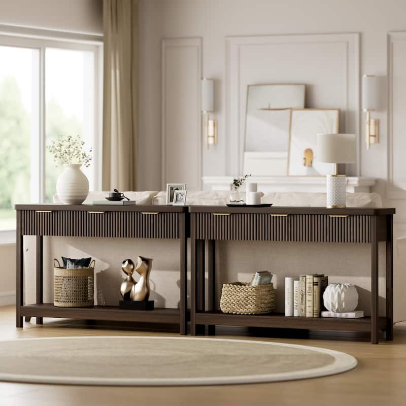 51"Wood Console Sofa Table with 3 Drawers for Living Room