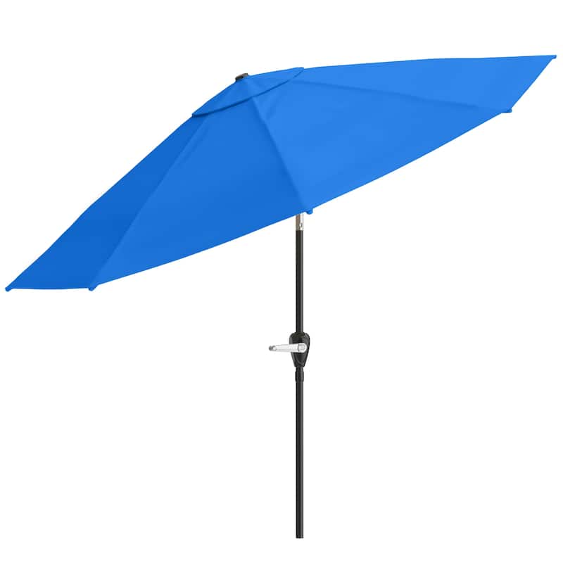 Patio Umbrella with Auto Tilt - 10FT Easy Crank Outdoor Umbrella by Pure Garden (Brilliant Blue)