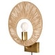 preview thumbnail 7 of 10, Cove River of Goods Gold Metal and Jute Indoor Plug In Wall Sconce - 13" x 5" x 15"