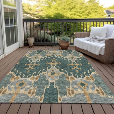 Machine Washable Indoor/ Outdoor Chantille Boho Global Rug