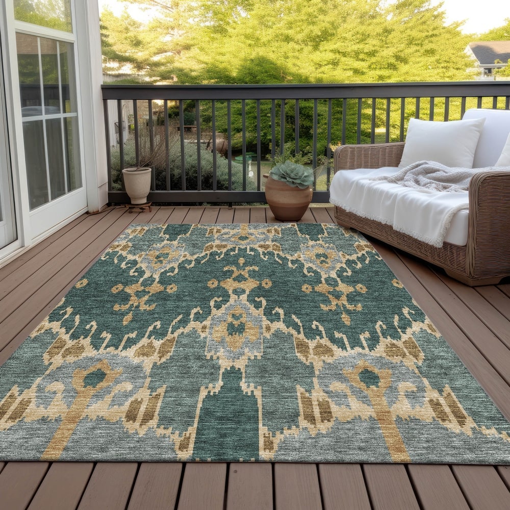 Machine Washable Indoor/ Outdoor Chantille Boho Global Rug