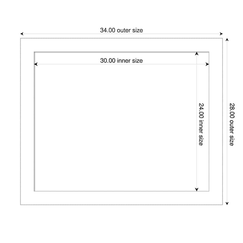 Amanti Art Wedge White Framed Dry Erase Magnetic Board - 34 x 28 in