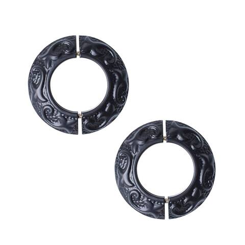 Black Aluminum Radiator Flanges Escutcheon Ring Plate Easy Snap On Plate 1.5" ID 3 1/4" OD IPS Pack of 2 Renovators Supply